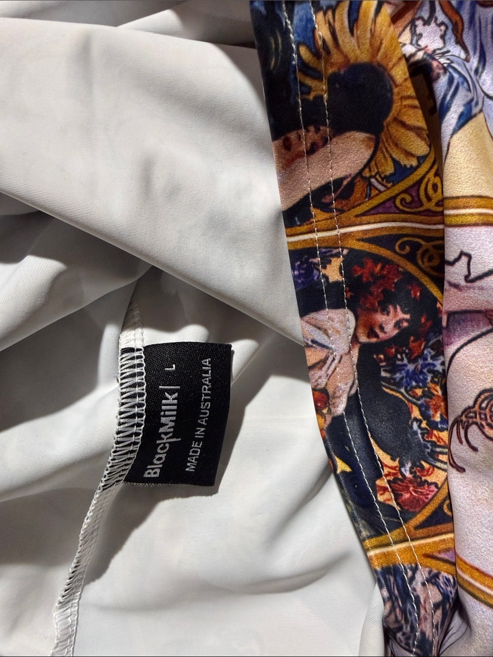 Blackmilk Mucha Bodycon Art-Panel Mini Dress with Gold Accents - Picture 2 of 2